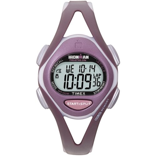 Timex Women's Ironman T5K007 Purple Resin Quartz Watch with Grey Dial