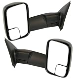 IMAGE OF 2002-2009 Dodge Ram 1500 2500 3500 Pickup Truck Power Heated Tow Telescopic Folding Side View Towing Black Mirror Pair Set Left Driver AND Right Passenger Side (2002 02 2003 03 2004 04 2005 05 2006 06 2007 07 2008 08 2009 09)