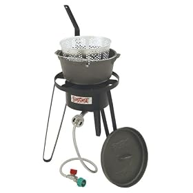 Bayou Classic B159, Outdoor Fish Cooker with Cast Iron Fry Pot by 