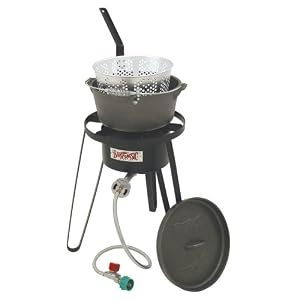 Bayou Classic B159, Outdoor Fish Cooker with Cast Iron Fry Pot by Fish Cookers