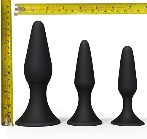 Adult Fun Plugs 3 Different Sizes in Pack, Helps Train Rectum for More Comfortable Experience -Toy with Suction Cup Base Silicone Toys MobileBro