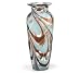 Chocolate and Blue Swirl Hand Blown Glass Vase 12
