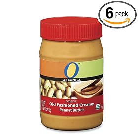 O Organics Old Fashioned Creamy Peanut Butter, 18 Ounce Jars (Pack of 6)