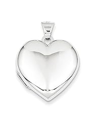 14K White Gold Heart Locket