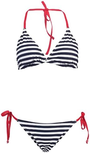 2 PC. Ladies American Flag Bikini Swimsuit,X-Large,Navy Stripe