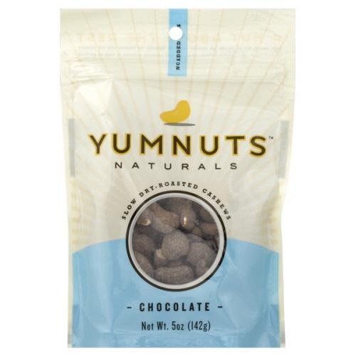 YUMNUTS Chocolate Cashews, 5 Ounce Bags (Pack of 8)