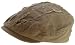 Cotton Ivy Scally Cap Four Cut Fabric Frayed Mohawk Top Newsboy Hat Golf Punk Flat Driver (Khaki)
