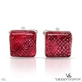 VENETIAURUM Murano Glass Mens Cuff Links. Length 16 mm. Total Item weight 11.8 g.