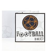 Denim Stitched Football Birthday Card
