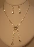 Crystal Twin Drop Necklace and Earring Set