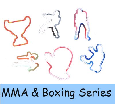 MMA & BOXING Tye Dye + Glow Wristbands Rubber Bandz Bands Bracelets 12 pk