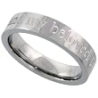 Stainless Steel 5 mm (3/16 in.) I am my beloveds and my beloved is mine Comfort Fit Flat Band (Available in Sizes 5 to 9)