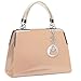MG Collection Matana Faux Patent Leather Doctor Tote Purse, Nude, One Size