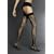 Black Flower Print Hold Up Stockings