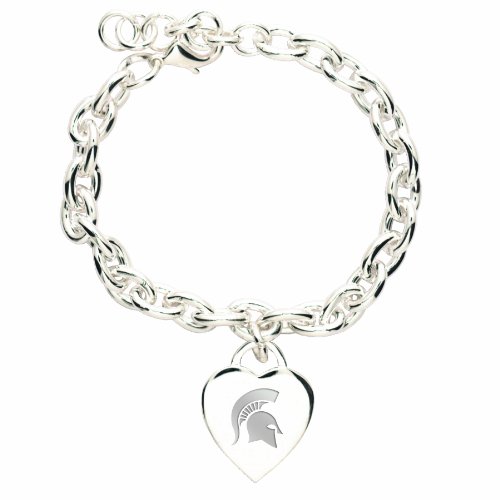 NCAA Michigan State Spartans Heart-Charm Bracelet