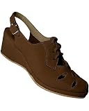 41qXdFMMz L. SL160  Aris Allen Womens 1940s Brown Nubuck Leather Wedge RugCutter Swing Dance Shoes with Raw Leather Sole