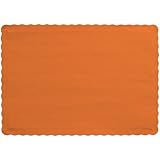 Creative Converting 50 Count Touch of Color Paper Placemats, Sunkissed Orange