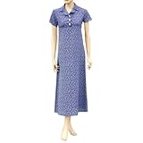 Adi Designs Navy Collar Neck Dress with with Periwinkle Designs