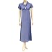Adi Designs Navy Collar Neck Dress with with Periwinkle Designs