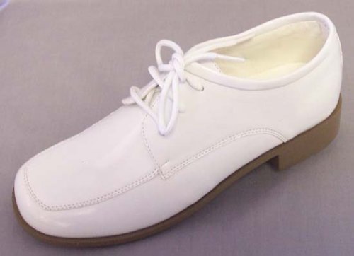 Wedding Shoes: Toddler & Boys Size 9 to 5 Boys Dress Shoes White Tuxedo Style Patent Leather Lace-up Weddings Ringbearer-Dress Me Up Cute Wedding Shoes-Dress Me Up Cute Wedding Shoes: Toddler & Boys Size 9 to 5 Boys Dress Shoes White Tuxedo Style Patent Leather Lace-up Weddings Ringbearer