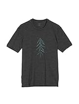 Icebreaker Men's Tech Lite Short Sleeve Crewe Lancewood Tee, Jet Heather, Large
