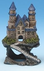 4" Magical Mini-Castle w/Blue Roof Aquarium Ornament
