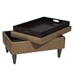 Plaza Ottoman with Tray - Mocha