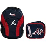 MLB Baseball Atlanta Braves Navy Blue Draft Day Backpack and Lunch Box School Bundle Set