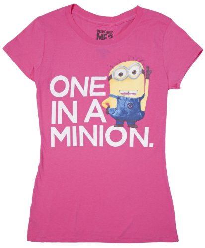 Juniors: Despicable Me 2 - Stripe Minion Juniors (Slim) T-Shirt Size S