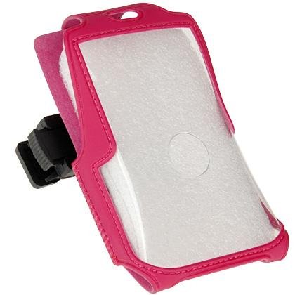 PCMICROSTORE Brand Rim BlackBerry 8800 8830 PDA Smart Phone Magenta Neoprene Protective Case Cover with Removable Belt Clip