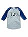Tstars 2nd Birthday Gift for 2 Year Old Child 3/4 Sleeve Baseball Jersey Toddler Shirt 2T Blue