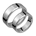 Jace Bevelled Edge Titanium Wedding Band Set