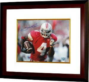 Santonio Holmes signed Ohio State Buckeyes 8x10 Photo Custom Framed