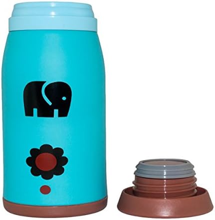 BH Body Stainless Steel Vacuum Thermos Mugs / Water Bottle, Lovely Design, Size S 9-ounce, School Camping Travel Office Drinking, Blue Little Elephant