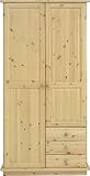 Steens 25231219 Kleiderschrank Romo 208 x 106 x 60 cm Kiefer massive, natur lackiert