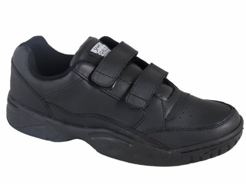 Men's Gaudi Velcro Leather Upper Wide Fitting Trainer Black UK 10