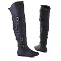 Damen Schuhe, Overknee stiefel, 0116, Synthetik in hochwertiger Leder Optik
