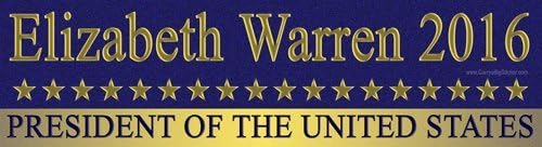 Elizabeth Warren 2016 President of The United States Bumper Sticker