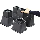 Jeronic 8 Inch Adjustable Bed Risers, 3 Height Option Risers, Furniture Riser Bed Riser and Bed Lifts, 8-pack
