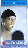 KING J Head Gear Tie Down Du Rag Black (Model: 001)