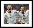 David Beckham and Michael Owens England National Team Framed 8x10 Photograph Goal Celebration