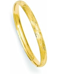 14K Gold 3/16 Florentine Engraved Baby Bangle Bracelet