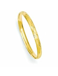 Genuine 14K Yellow Gold 3/16 Florentine Engraved Baby Bangle Bracelet 3 Grams Of Gold 100% Satisfaction Guaranteed.