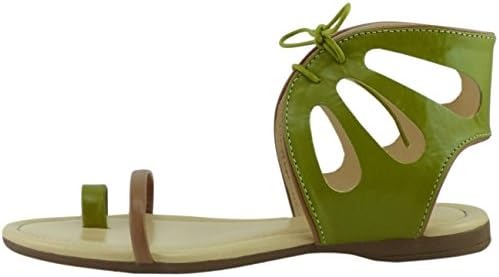 Green Casuals Women's Leather Shoes Sandals Flats Artisan Gladiator Sandal Flat 1638 - 11 N US (Narrow)