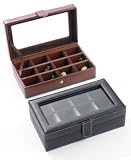 Bey Berk International brown leather Cufflinks Box