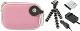 4n1 Nylon Hard Shell (Pink) Case / DMW-BCF10 Battery / AC DC Charger for Panasonic Lumix DMC-TS1G Digital Camera Green