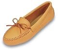 Double Deerskin Softsole Moccasin by Minnetonka in Natural