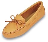 Double Deerskin Softsole Moccasin by Minnetonka in Natural