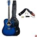 Austin Bazaar 38 Inch Blue Cutaway Guitar with Gig Bag and Accessories