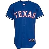 MLB Texas Rangers Adult Short Sleeve 6 Button Synthetic Replica Jersey (Royal, Medium)